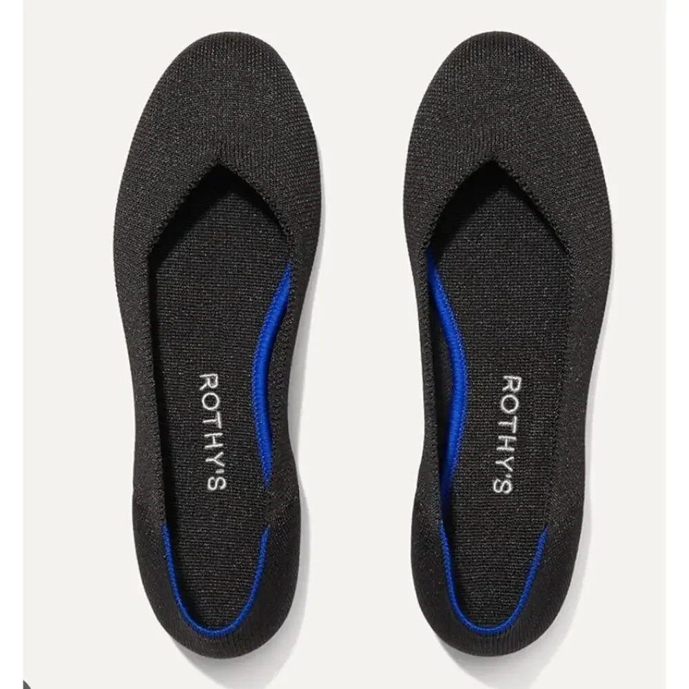 Rothy's The Flat Women's Slip-On Shoes,Black Classic Flats 8.5